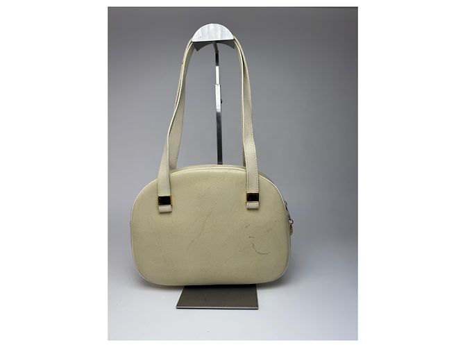 Sac en cuir beige embossé serpent Vintage Givenchy Blanc - vue 2