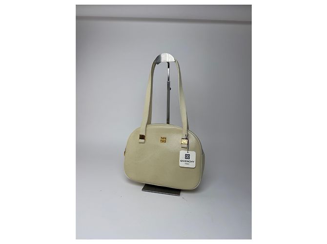 Sac en cuir beige embossé serpent Vintage Givenchy Blanc - vue 3