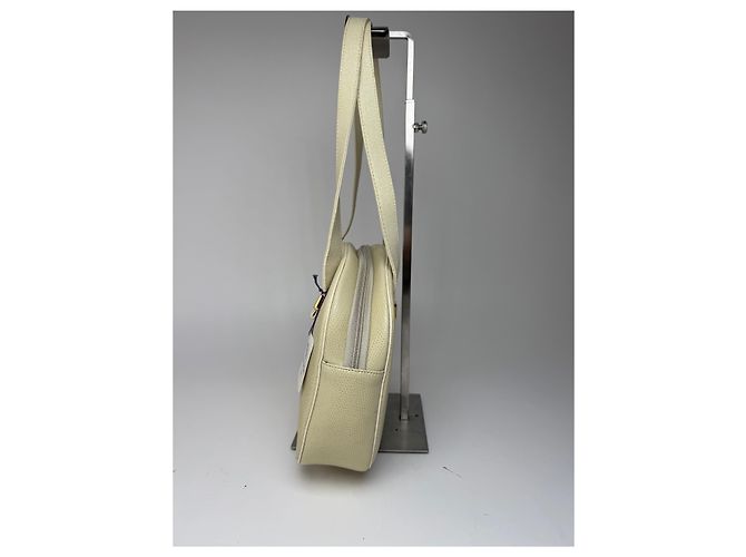 Sac en cuir beige embossé serpent Vintage Givenchy Blanc - vue 6