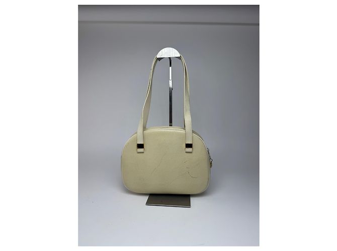 Sac en cuir beige embossé serpent Vintage Givenchy Blanc - vue 7