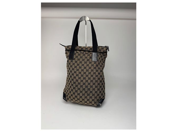 Vintage Gucci Monogramm Tasche beige und braun Schwarz - Ansicht 10