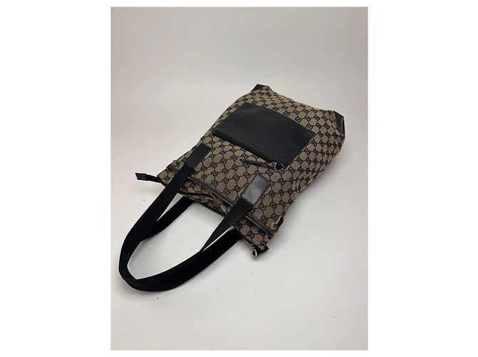 Vintage Gucci Monogramm Tasche beige und braun Schwarz - Ansicht 11