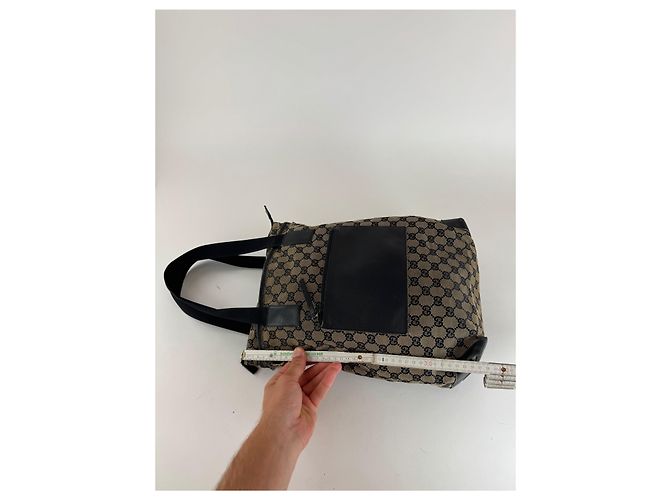 Vintage Gucci Monogramm Tasche beige und braun Schwarz - Ansicht 13