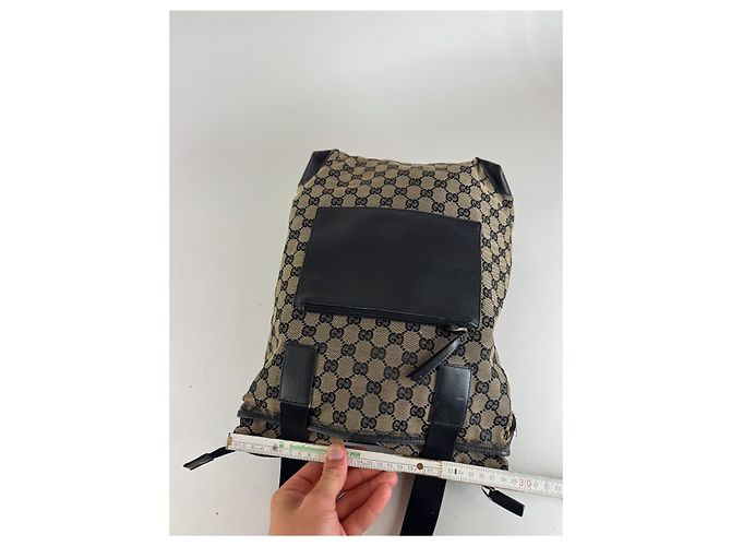 Vintage Gucci Monogramm Tasche beige und braun Schwarz - Ansicht 14
