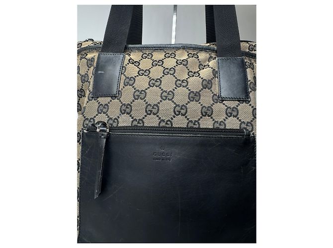 Vintage Gucci Monogramm Tasche beige und braun Schwarz - Ansicht 3