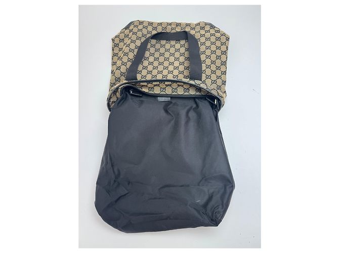 Vintage Gucci Monogramm Tasche beige und braun Schwarz - Ansicht 4