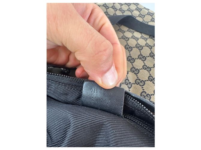 Vintage Gucci Monogramm Tasche beige und braun Schwarz - Ansicht 6