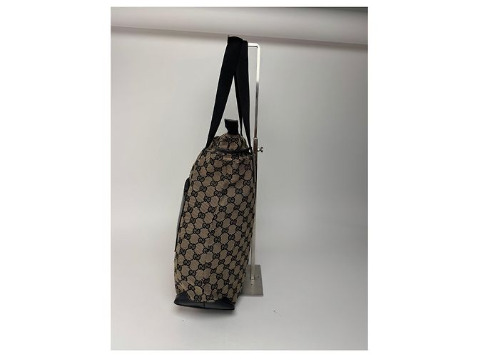 Vintage Gucci Monogramm Tasche beige und braun Schwarz - Ansicht 9