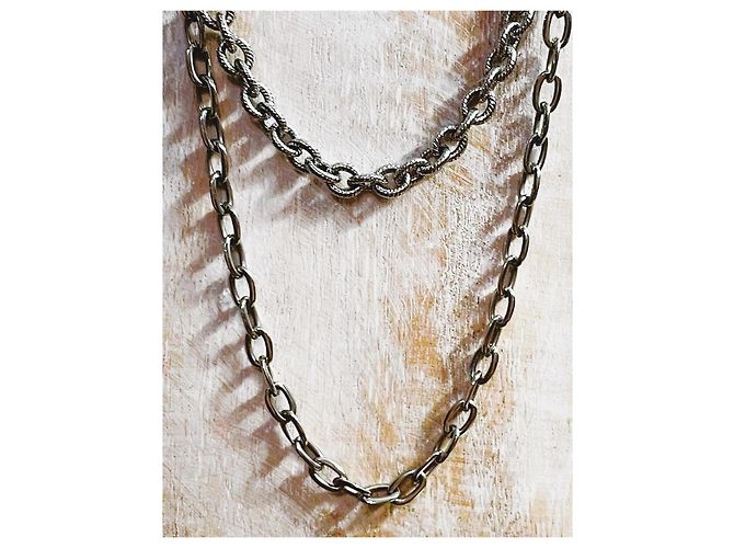 Splendida collana DOLCE & GABBANA catena doppia argento - vista 11