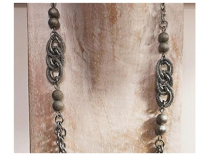 Splendida collana DOLCE & GABBANA catena doppia argento - vista 12