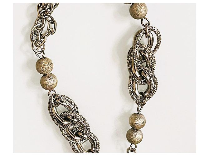 Splendida collana DOLCE & GABBANA catena doppia argento - vista 7