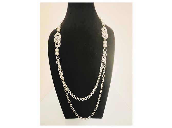 Splendida collana DOLCE & GABBANA catena doppia argento - vista 8