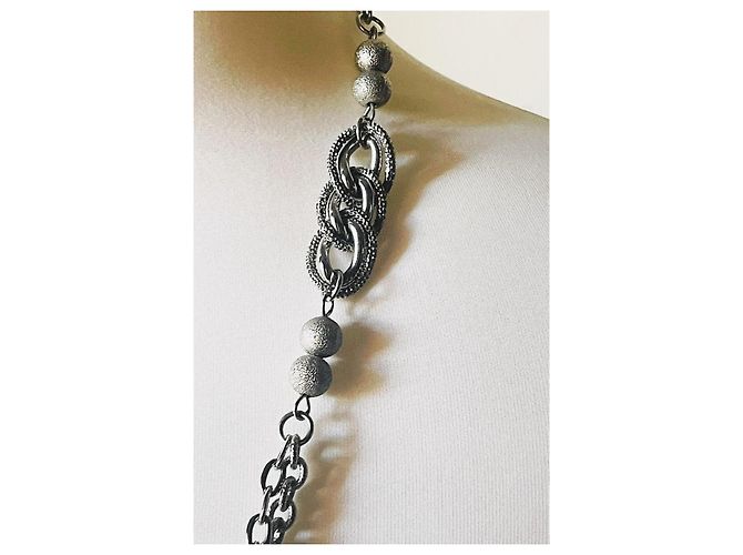 Splendida collana DOLCE & GABBANA catena doppia argento - vista 9