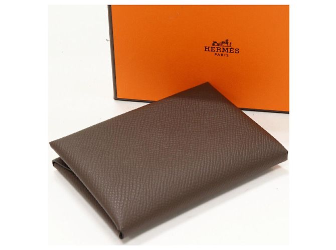 Monedero de tarjeta Calvi Duo Epsom de Hermès Beige - vista 2