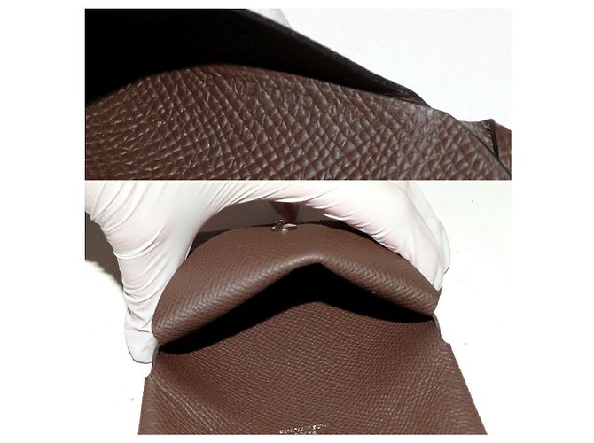Monedero de tarjeta Calvi Duo Epsom de Hermès Beige - vista 5