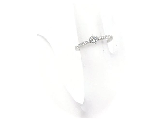 Autre Marque Royal Asscher PT950 Diamantring Silber - Ansicht 7