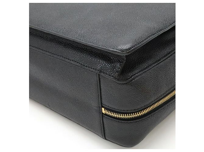 Borsa da lavoro in pelle caviar Chanel Coco Mark Nero - vista 3