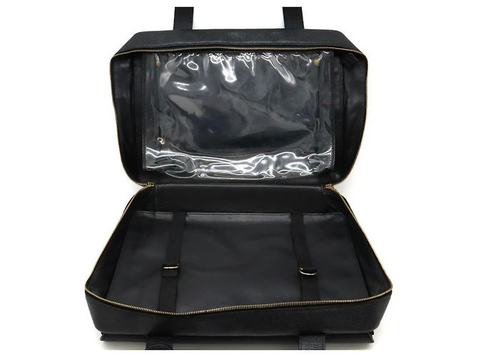 Borsa da lavoro in pelle caviar Chanel Coco Mark Nero - vista 6