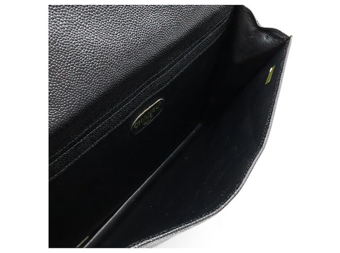 Borsa da lavoro in pelle caviar Chanel Coco Mark Nero - vista 9