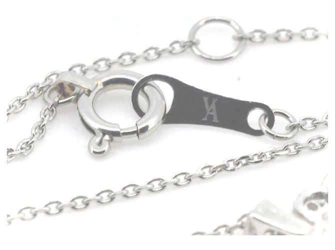 Autre Marque Vendome Aoyama PT850 PT950 Kleeblatt-Diamant-Halskette Silber - Ansicht 3
