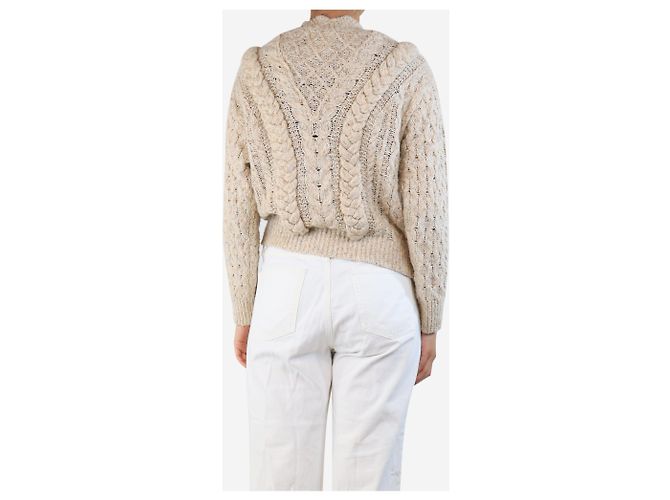 Isabel Marant Etoile Neutrales geflochtenes Fleck-Jumper - Größe UK 8 - Ansicht 2
