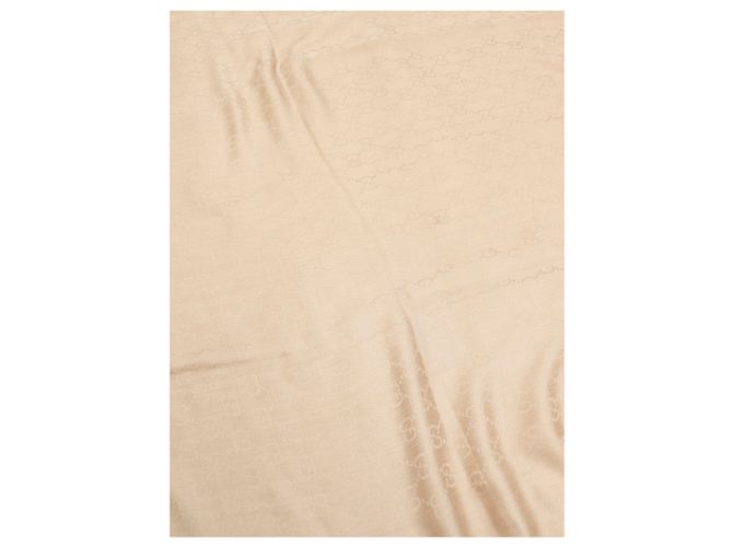 Gucci Sciarpa scialle GG con frange neutra - vista 4