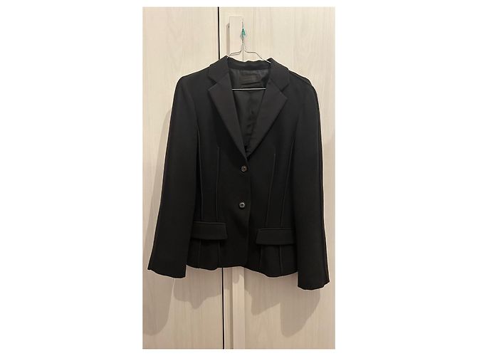 Autre Marque Narciso Rodriguez Schwarzer Wollblazer Kurz - Ansicht 3