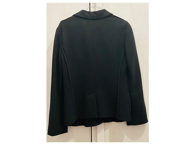 Autre Marque Narciso Rodriguez Schwarzer Wollblazer Kurz - Ansicht 9