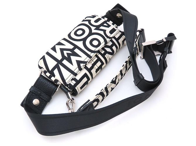Fendi Mini Custodia per Telefono Bucket Nero Bianco - vista 3