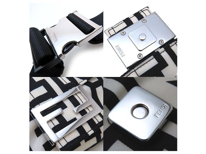 Fendi Mini Custodia per Telefono Bucket Nero Bianco - vista 4