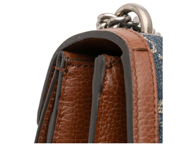 Borsa a spalla Dionysus in denim GG blu piccolo di Gucci Blu navy - vista 10