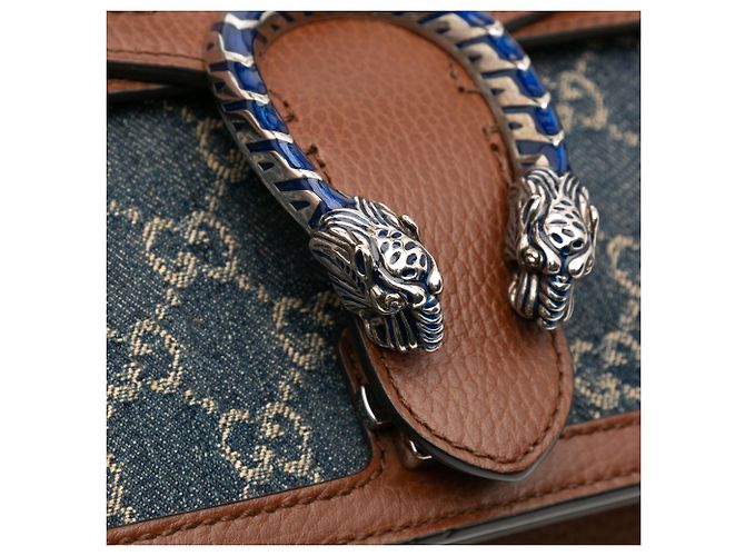 Borsa a spalla Dionysus in denim GG blu piccolo di Gucci Blu navy - vista 8