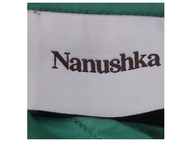 Vestido midi sin espalda con escote cuadrado en triacetato verde de Nanushka - vista 5