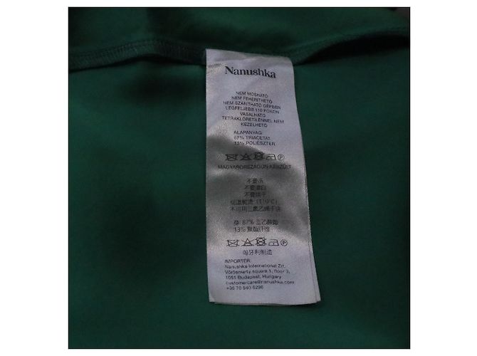 Vestido midi sin espalda con escote cuadrado en triacetato verde de Nanushka - vista 6