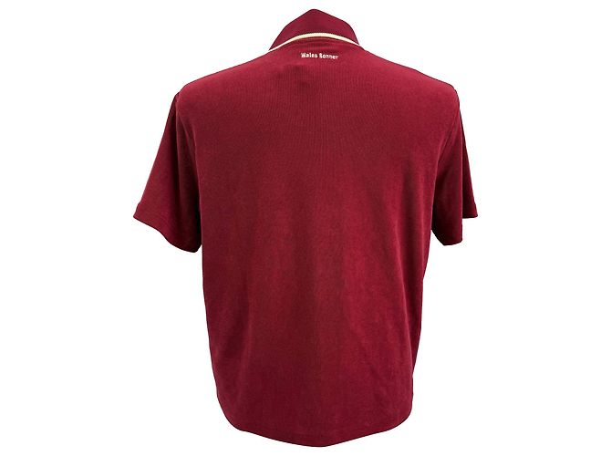 Autre Marque Polo Adidas Wales Bonner in cotone bordeaux - vista 3