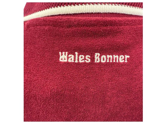 Autre Marque Polo Adidas Wales Bonner in cotone bordeaux - vista 4