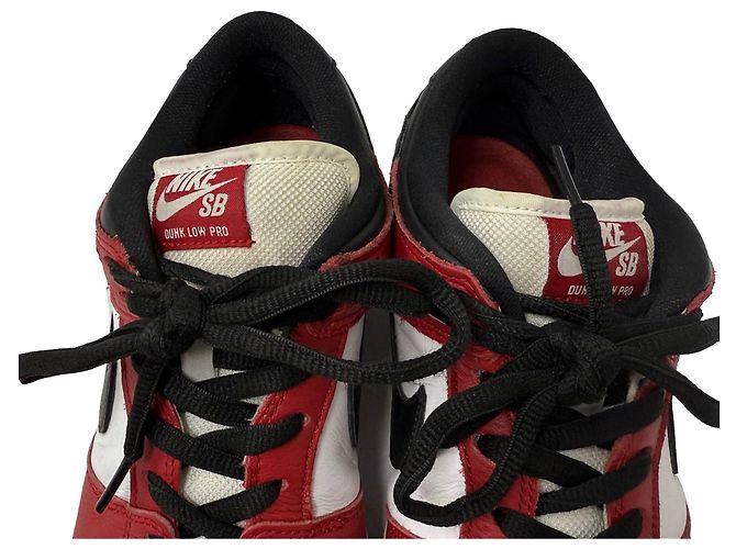 Baskets Nike SB Dunk Low Pro en cuir Chicago Rouge Bordeaux - vue 12