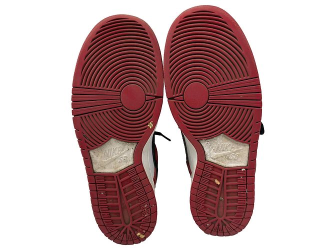 Baskets Nike SB Dunk Low Pro en cuir Chicago Rouge Bordeaux - vue 7