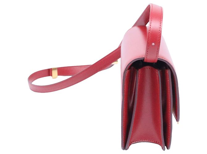 Classic Box Céline Borsa a spalla classica Celine in pelle di vitello bordeaux, modello piccolo Rosso Bordò - vista 3