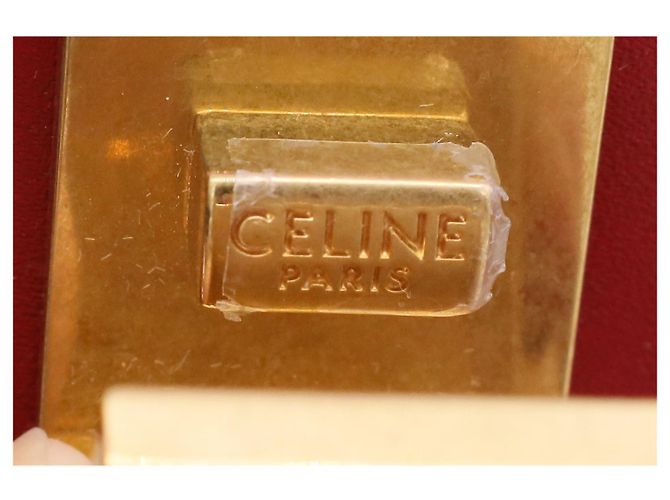 Classic Box Céline Borsa a spalla classica Celine in pelle di vitello bordeaux, modello piccolo Rosso Bordò - vista 7
