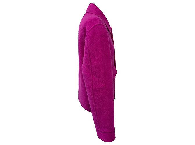 Abrigo Boxy Fit de Doble Cara en Lana Rosa AMI Castaño - vista 2