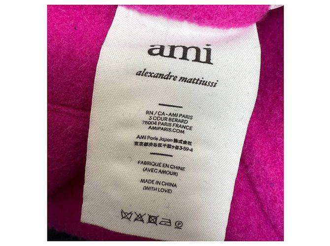 Abrigo Boxy Fit de Doble Cara en Lana Rosa AMI Castaño - vista 6