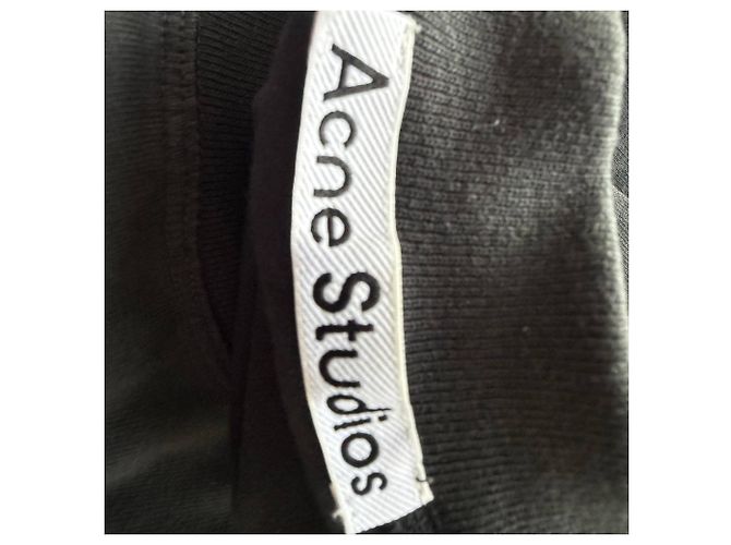 T-shirt Logo Acne Studios en coton gris - vue 4
