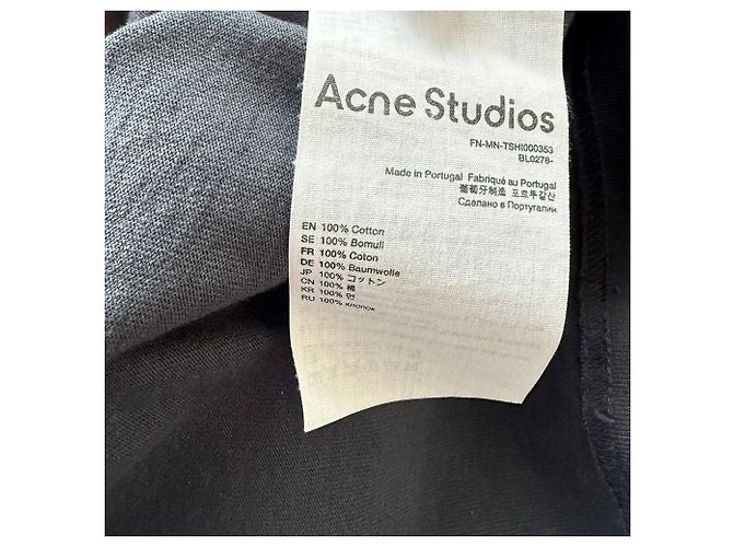 T-shirt Logo Acne Studios en coton gris - vue 5