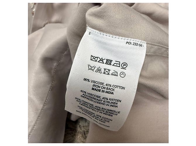 Camicia in satin ricamata con collet camp di Dries Van Noten in viscosa beige - vista 5