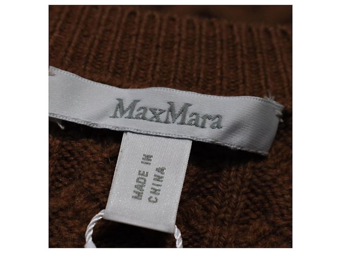 Max Mara Caramba Strick-Midi-Kleid aus brauner Wolle Rot - Ansicht 5