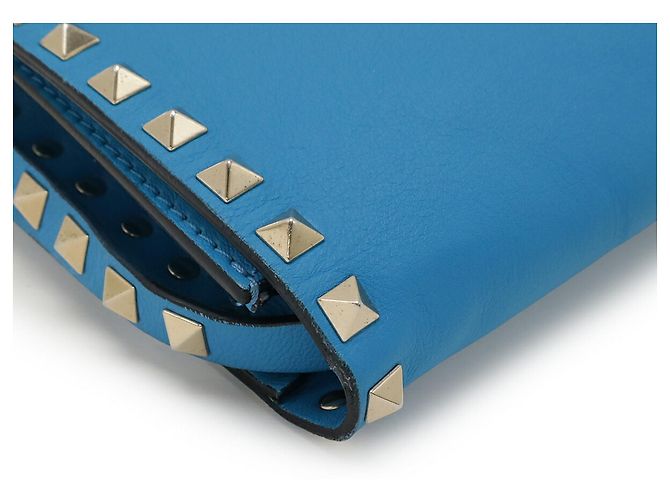 Borsa a Spalla/Clutch Rockstud Valentino Garavani Blu - vista 4