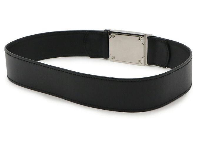 Cinturón de cuero negro con hebilla de placa Chanel Coco Mark - vista 3