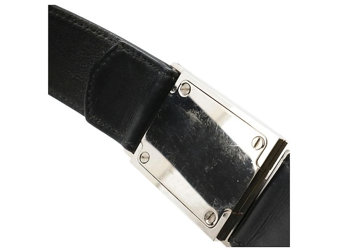 Cinturón de cuero negro con hebilla de placa Chanel Coco Mark - vista 5