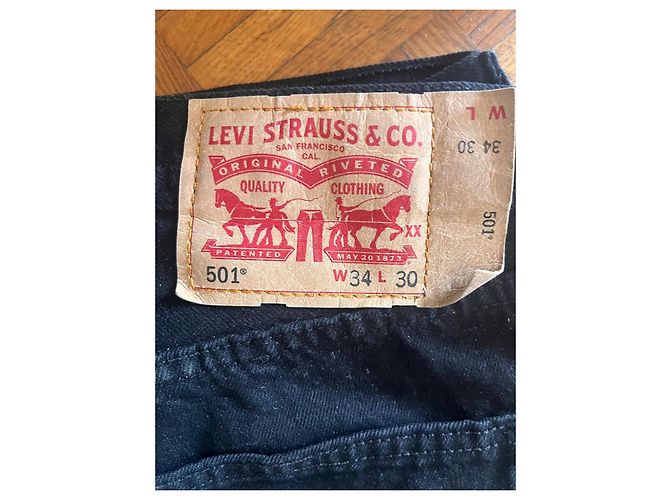 Jeans Levi's 501 in denim nero - vista 3